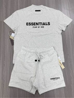 🔥Authentic Fear Of God ESSENTIALS Unisex Set White size M